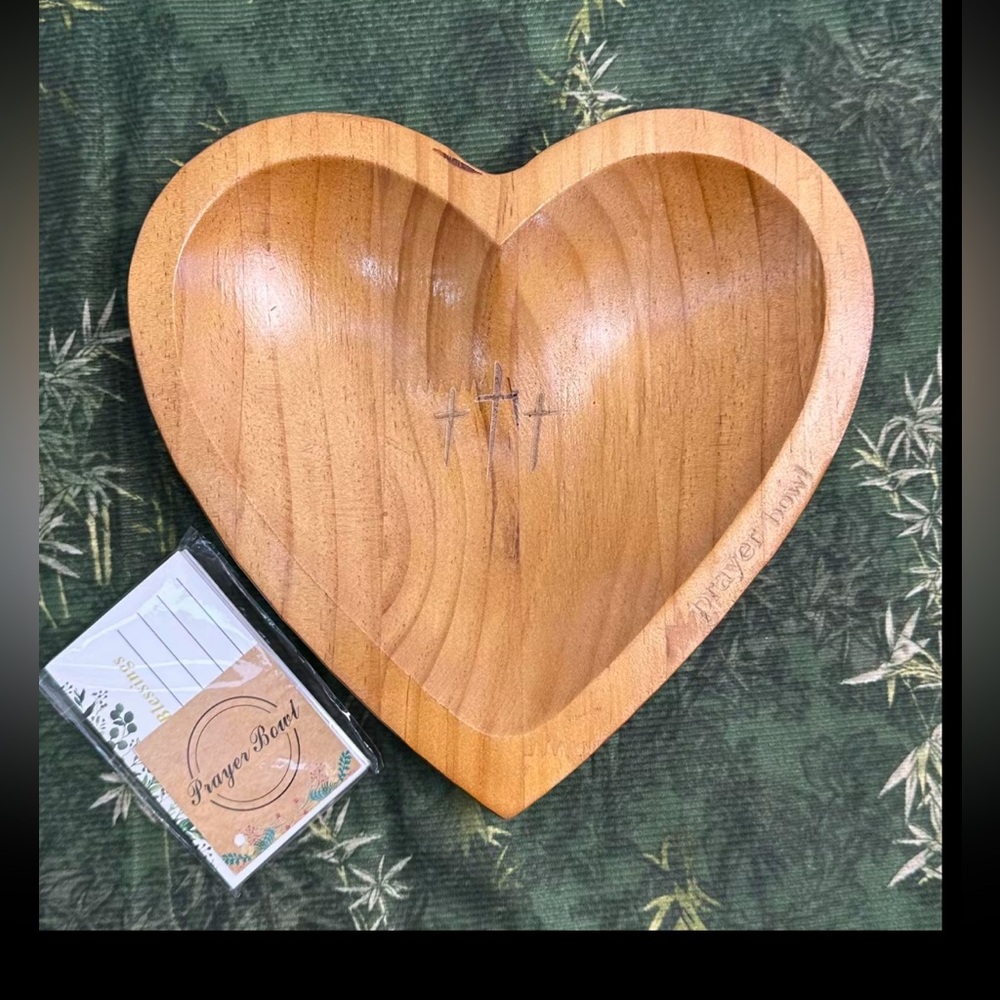 Heart-Shaped Wooden Prayer Bowl